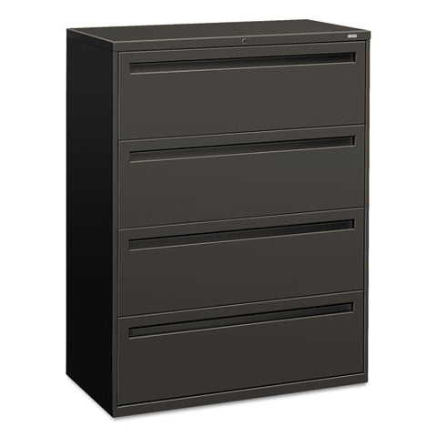 Brigade 700 Series Lateral File, 4 Legal/letter-size File Drawers, Charcoal, 42" X 18" X 52.5"