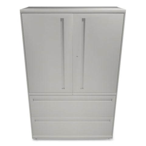 Brigade 700 Series Lateral File, Three-shelf Enclosed Storage, 2 Legal/letter-size File Drawers, Gray, 42" X 18" X 64.25"