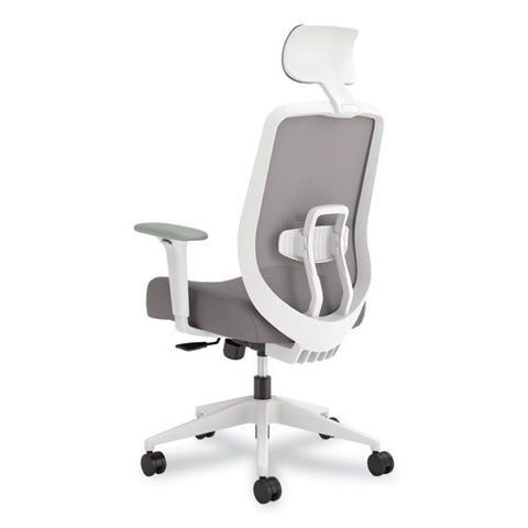 Altern Mesh Back Task Chair, 17.95 To 21.1 Seat Height, Gray Seat, Gray/white Back, White Base