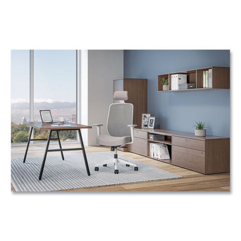 Altern Mesh Back Task Chair, 17.95 To 21.1 Seat Height, Gray Seat, Gray/white Back, White Base