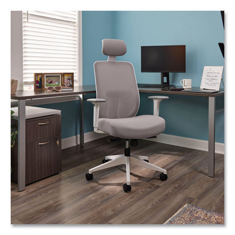 Altern Mesh Back Task Chair, 17.95 To 21.1 Seat Height, Gray Seat, Gray/white Back, White Base