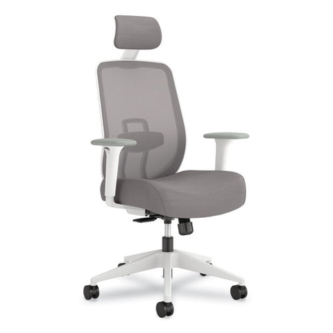 Altern Mesh Back Task Chair, 17.95 To 21.1 Seat Height, Gray Seat, Gray/white Back, White Base