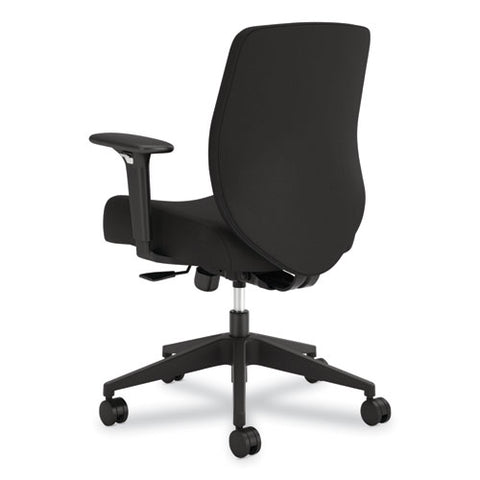 Altern Upholstered Back Task Chair, 16.5 To 19.56 Seat Height, Black Seat, Black Back, Black Base