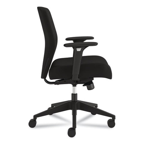 Altern Upholstered Back Task Chair, 16.5 To 19.56 Seat Height, Black Seat, Black Back, Black Base