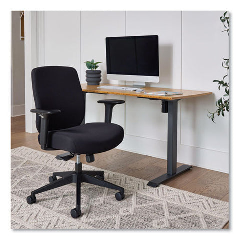 Altern Upholstered Back Task Chair, 16.5 To 19.56 Seat Height, Black Seat, Black Back, Black Base