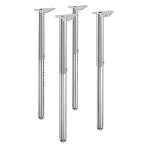 Build Adjustable Post Legs, 22" To 34" High, Platinum, 4/pack