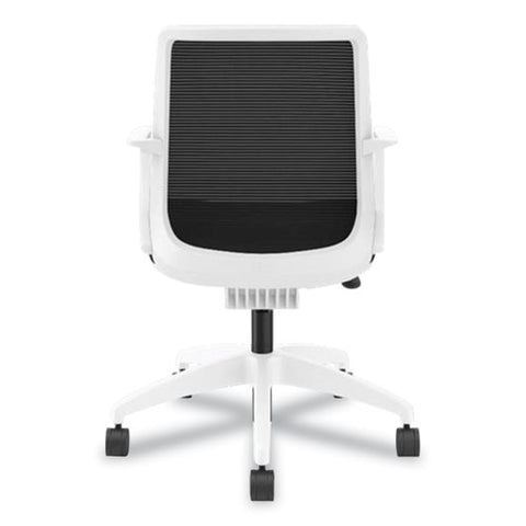 Cliq Office Chair, Supports Up To 300 Lb, 17" To 22" Seat Height, Black Seat, Black Back, White Base