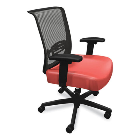 Convergence Mid-back Task Chair, Synchro-tilt And Seat Glide, Supports Up To 275 Lb, Red Seat, Black Back/base