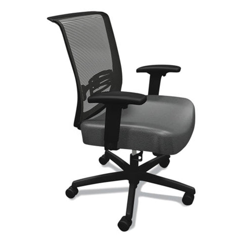 Convergence Mid-back Task Chair, Swivel-tilt, Supports Up To 275 Lb, 16.5" To 21" Seat Height, Iron Ore Seat, Black Back/base