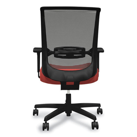 Convergence Mid-back Task Chair, Swivel-tilt, Supports Up To 275 Lb, 16.5" To 21" Seat Height, Red Seat, Black Back/base