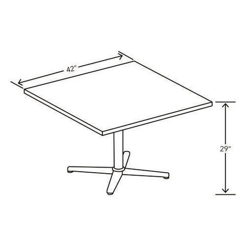 Arrange Table Tops, Square, 42 X 42 X 1, Kingswood Walnut