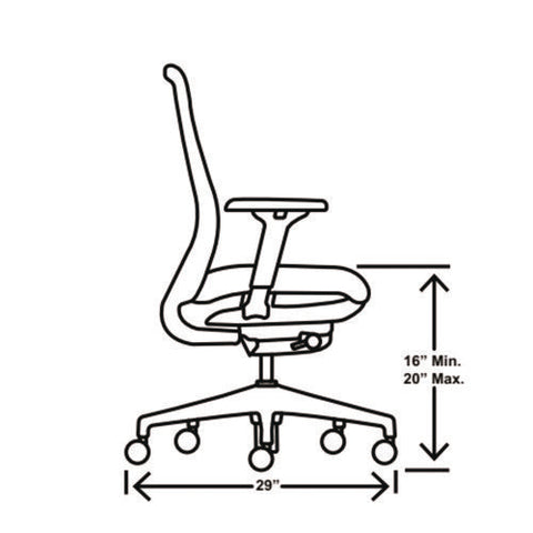 Flexion Mesh Back Task Chair, Supports Up To 300lb, 14.81" To 19.7" Seat Height, Black Seat/back/base