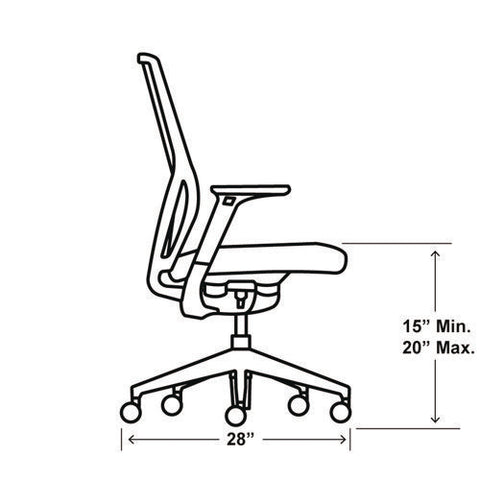 Flexion Mesh Back Task Chair, Supports Up To 300 Lb, 14.81" To 19.7" Seat Height, Black/basalt