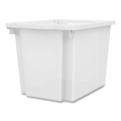 Flagship Storage Bins, 1 Section, 12.75" X 16" X 12", Translucent White