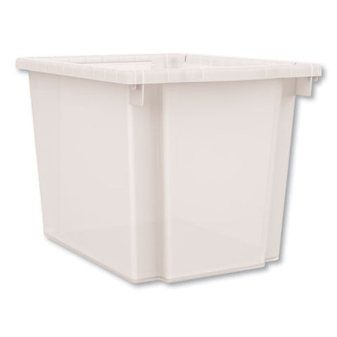 Flagship Storage Bins, 1 Section, 12.75" X 16" X 12", Translucent White