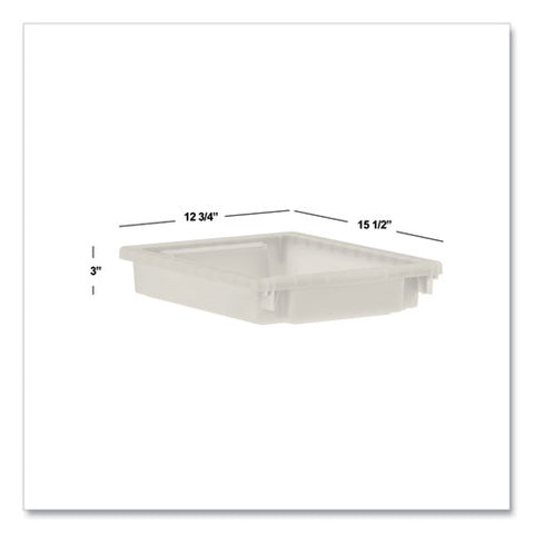 Flagship Storage Bins, 1 Section, 12.75" X 16" X 3", Translucent White