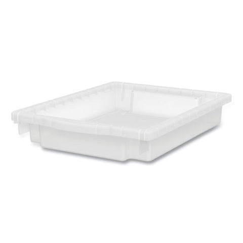 Flagship Storage Bins, 1 Section, 12.75" X 16" X 3", Translucent White