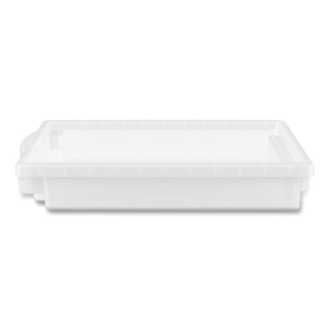 Flagship Storage Bins, 1 Section, 12.75" X 16" X 3", Translucent White