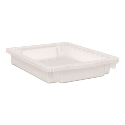 Flagship Storage Bins, 1 Section, 12.75" X 16" X 3", Translucent White