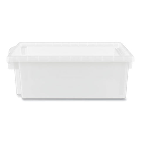 Flagship Storage Bins, 1 Section, 12.75" X 16" X 6", Translucent White