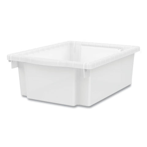 Flagship Storage Bins, 1 Section, 12.75" X 16" X 6", Translucent White