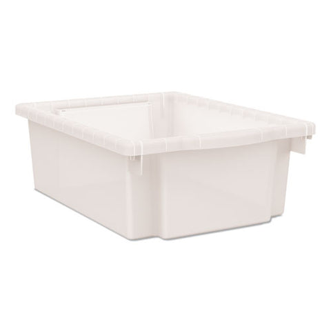 Flagship Storage Bins, 1 Section, 12.75" X 16" X 6", Translucent White