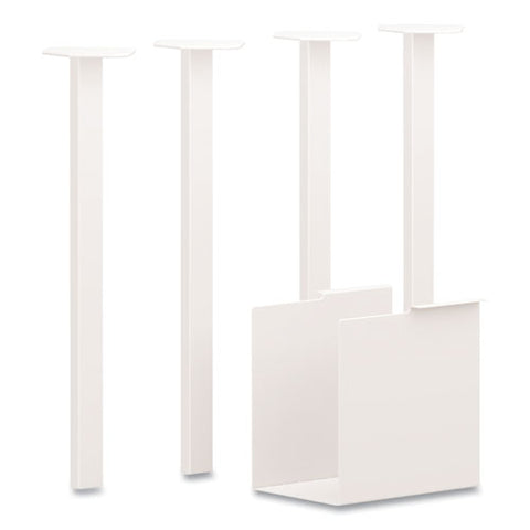 Coze Writing Desk Post Legs With U-storage Compartment, 5.75" X 28", Designer White, 4 Legs/set