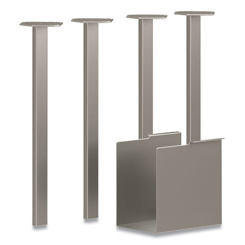 Coze Writing Desk Post Legs With U-storage Compartment, 5.75" X 28", Silver, 4 Legs/set