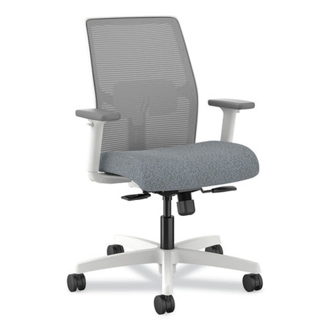 Ignition 2.0 Mid-back Mesh Task Chair, Posture Lock, Up To 300lb, Basalt Seat, Fog Back/white Base