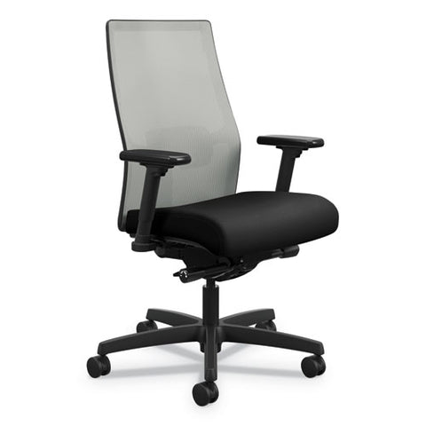 Ignition 2.0 4-way Stretch Mid-back Mesh Task Chair, Adjustable Lumbar Support, Black Seat, Fog Back, Black Base