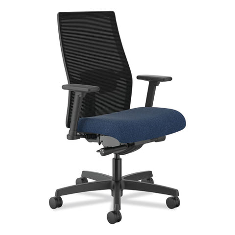 Ignition 2.0 4-way Stretch Mid-black Mesh Task Chair, Supports Up To 300 Lb, 17" To 21" Seat Height, Navy/black