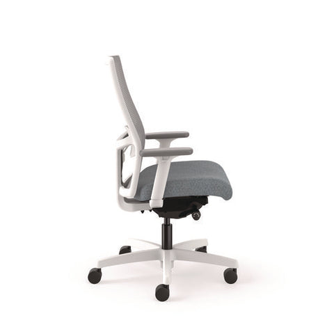 Ignition 2.0 4-way Stretch Mid-back Mesh Task Chair, 17" To 21" Seat Height, Basalt Seat, Fog Back, Designer White Base