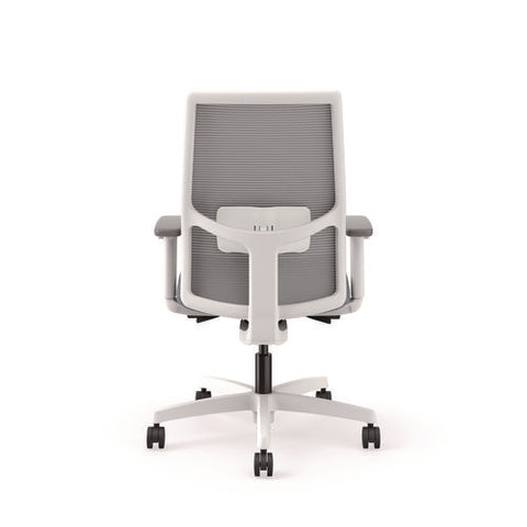 Ignition 2.0 4-way Stretch Mid-back Mesh Task Chair, 17" To 21" Seat Height, Basalt Seat, Fog Back, Designer White Base