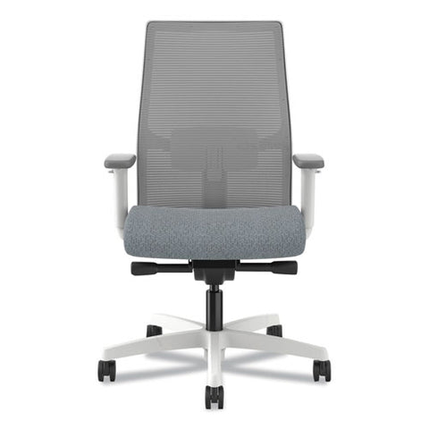 Ignition 2.0 4-way Stretch Mid-back Mesh Task Chair, 17" To 21" Seat Height, Basalt Seat, Fog Back, Designer White Base