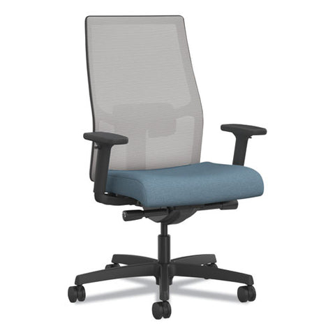 Ignition 2.0 4-way Stretch Mid-back Task Chair, Black Adjustable Lumbar Support, Carolina Seat, Fog Back, Black Base