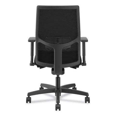 Ignition 2.0 4-way Stretch Mid-back Mesh Task Chair, Adjustable Lumbar Support, Black Seat/back, Black Base