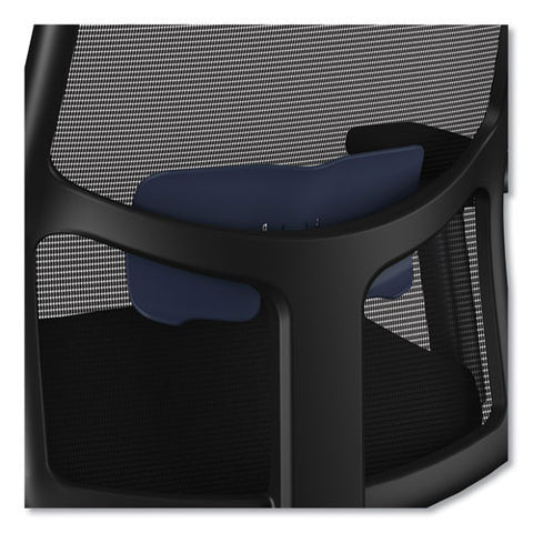 Ignition 2.0 4-way Stretch Mid-back Mesh Task Chair, Navy Blue Adjustable Lumbar Support, Black