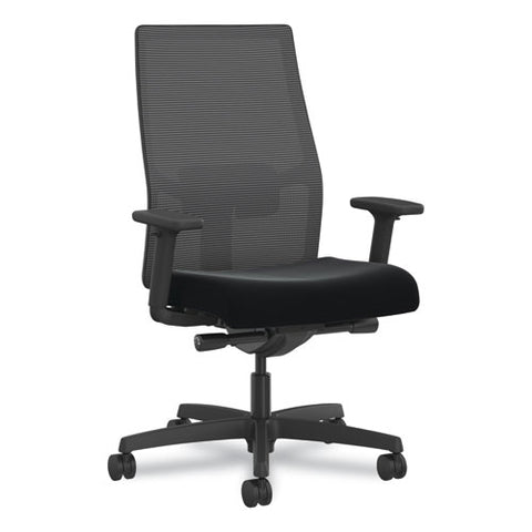 Ignition 2.0 4-way Stretch Mid-back Mesh Task Chair, Navy Blue Adjustable Lumbar Support, Black