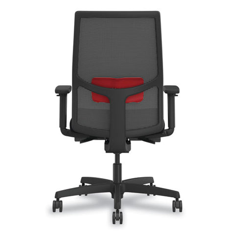 Ignition 2.0 4-way Stretch Mid-back Mesh Task Chair, Red Adjustable Lumbar Support, Black