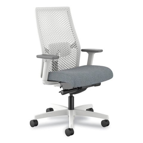 Ignition 2.0 Reactiv Mid-back Task Chair, 17.25" To 21.75" Seat Height, Basalt Fabric Seat, White Back