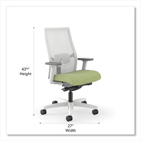 Ignition 2.0 Reactiv Mid-back Task Chair, Fern Fabric Seat, Designer White Back, White Base