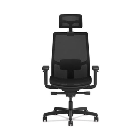 Ignition 2.0 4-way Stretch Mesh Back/seat Task Chair With Headrest, Supports Up To 300 Lbs, 17" To 21" Seat, Black Seat/base