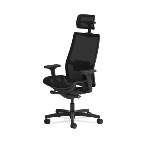 Ignition 2.0 4-way Stretch Mesh Back/seat Task Chair With Headrest, Supports Up To 300 Lbs, 17" To 21" Seat, Black Seat/base