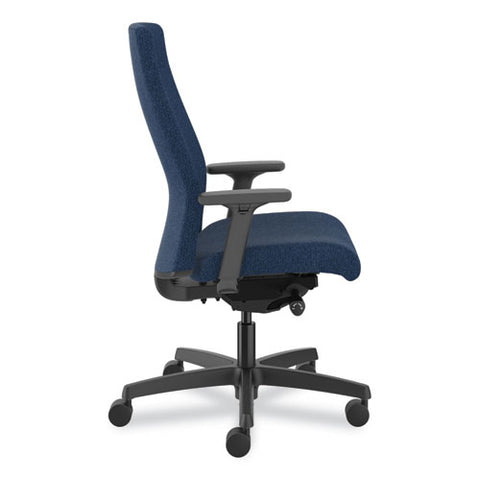 Ignition 2.0 Fabric Upholstered Mid-back Task Chair With Adjustable T-arms, 17" To 21.5" Seat Height, Navy Seat/back