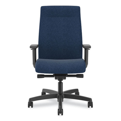 Ignition 2.0 Fabric Upholstered Mid-back Task Chair With Adjustable T-arms, 17" To 21.5" Seat Height, Navy Seat/back