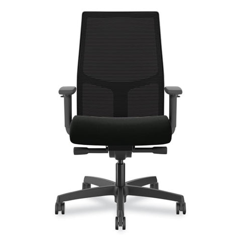 Ignition 2.0 Fabric Upholstered Mid-back Task Chair With Adjustable T-arms, 17" To 21.5" Seat Height, Black Seat/back