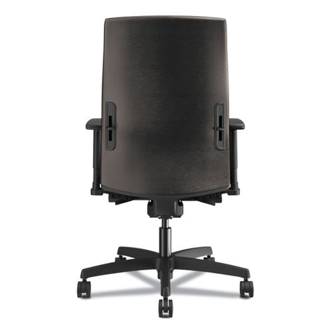 Ignition 2.0 Upholstered Mid-back Task Chair With Lumbar, Supports 300 Lb, 17" To 22" Seat, Black Vinyl Seat/back, Black Base