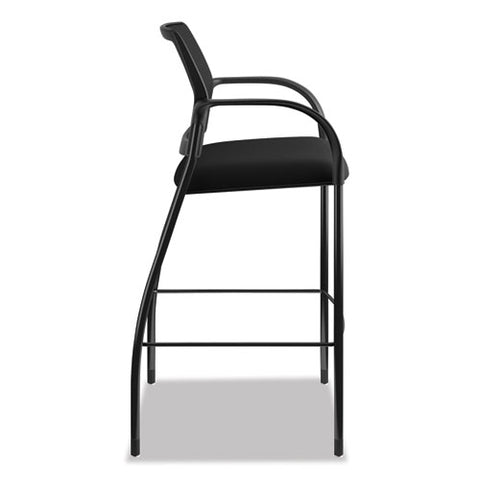 Ignition 2.0 Ilira-stretch Mesh Back Cafe Height Stool, Supports Up To 300 Lb, 31" High Seat, Black Seat/back, Black Base