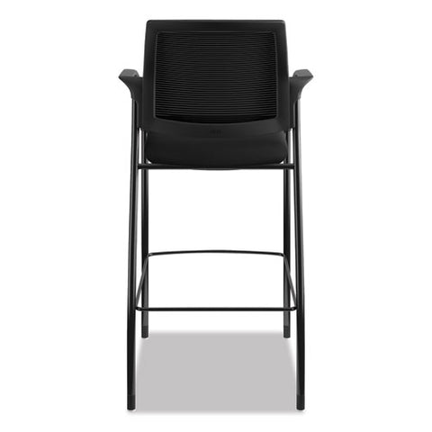 Ignition 2.0 Ilira-stretch Mesh Back Cafe Height Stool, Supports Up To 300 Lb, 31" High Seat, Black Seat/back, Black Base