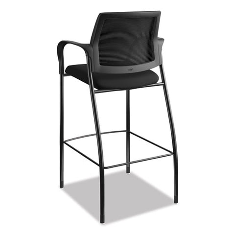 Ignition 2.0 Ilira-stretch Mesh Back Cafe Height Stool, Supports Up To 300 Lb, 31" High Seat, Black Seat/back, Black Base